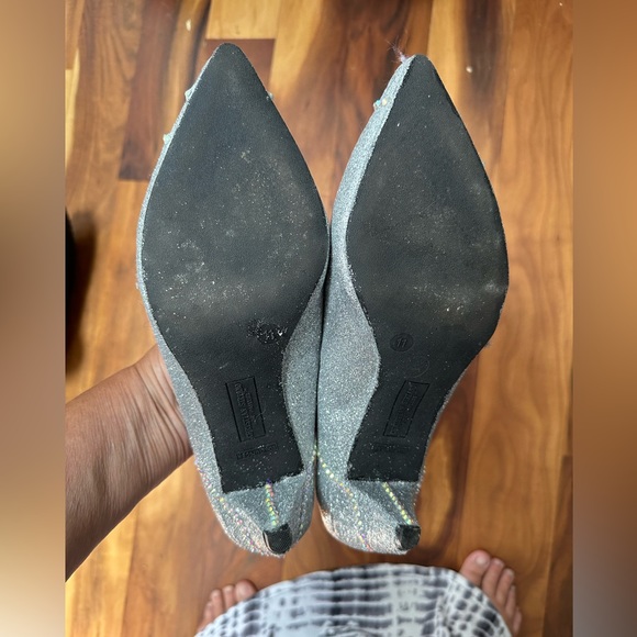 Christian Siriano Sparkly silver mules Size 11 - Picture 5 of 8